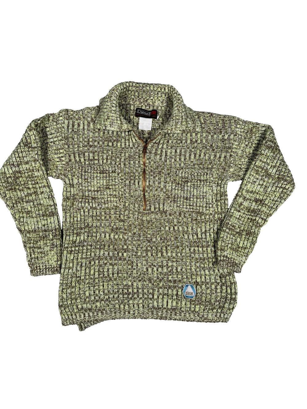 Vintage Diesel Sweater Le Knit Plus Chic Rare Size Large 1/2 Zip